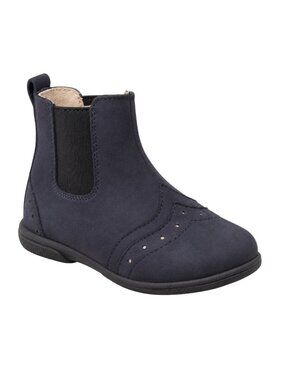 Koala Kids Toddler Size 6 Boots Blue Rhinestone Side Zipper Brogue Accents